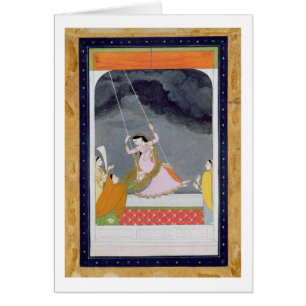A lady on a swing, Kangra, Punjab hills c.1790 (op