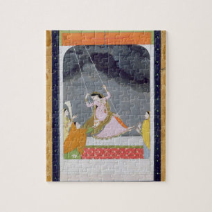 A lady on a swing, Kangra, Punjab hills c.1790 (op Jigsaw Puzzle