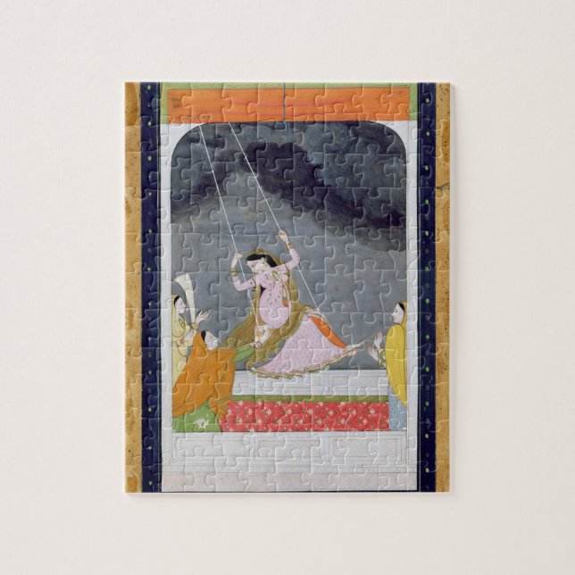 A lady on a swing, Kangra, Punjab hills c.1790 (op Jigsaw Puzzle (Vertical)