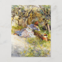 A Lady Reading a Newspaper