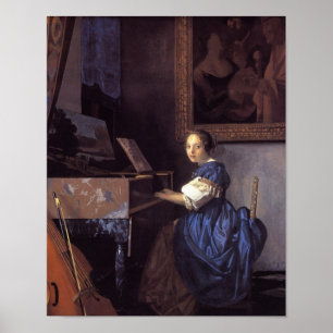 A Lady Seated at the Virginal Poster