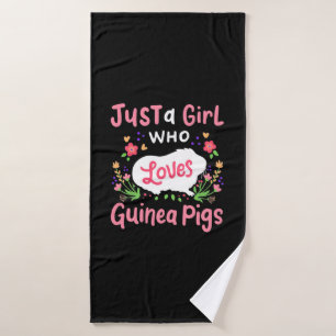 A Lady Who Loves Guinea Pigs Bath Towel