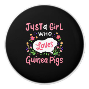 A Lady Who Loves Guinea Pigs Ceramic Knob