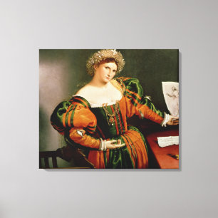 A Lady with a Drawing of Lucretia, c.1530-33 Canvas Print