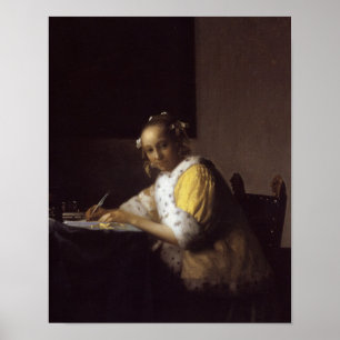 A Lady Writing Poster
