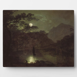 A Lake by Moonlight, c.1780-82 (oil on canvas) Plaque