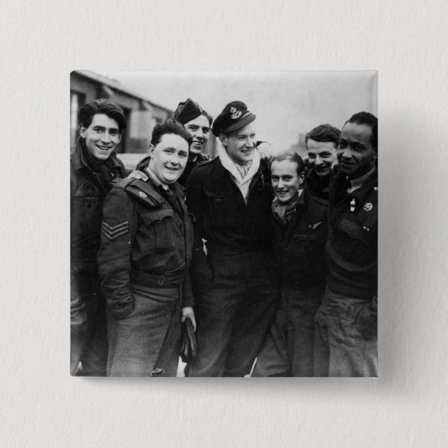 A Lancaster Bomber Crew 15 Cm Square Badge (Front)