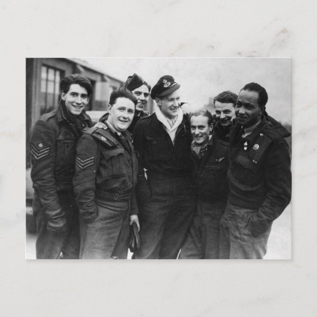 A Lancaster Bomber Crew Postcard (Front)