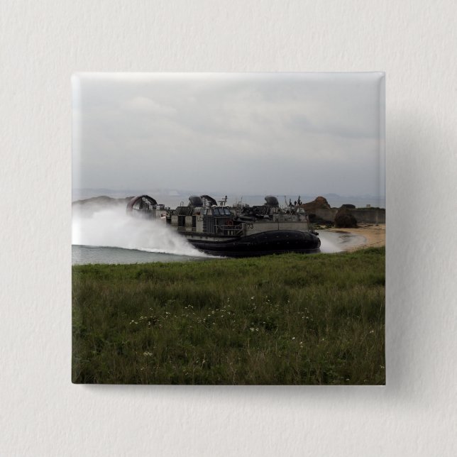 A landing craft air cushion comes ashore 15 cm square badge (Front)