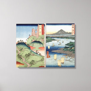 A landscape and seascape canvas print