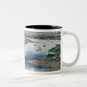 A landscape and seascape Two-Tone coffee mug