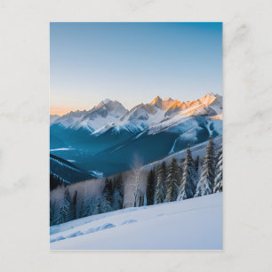 A Landscape of a Snow Covered Mountain Postcard