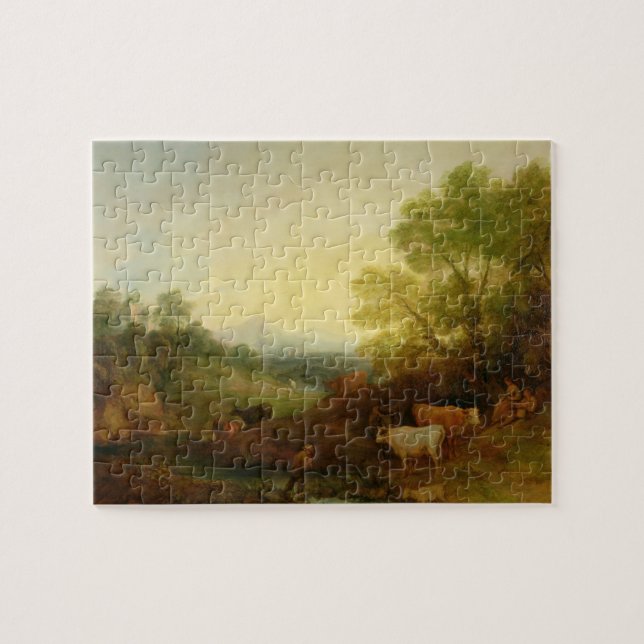 A Landscape with Cattle and Figures by a Stream an Jigsaw Puzzle (Horizontal)