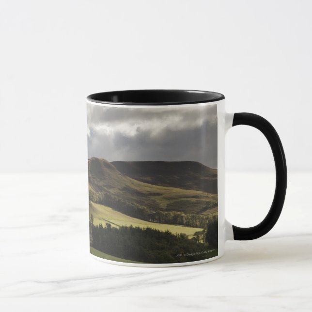 A Landscape With Rolling Hills And Clouds Overhead Mug (Right)