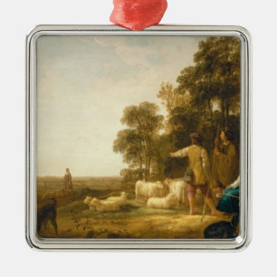 A Landscape with Shepherds and Shepherdesses Metal Tree Decoration