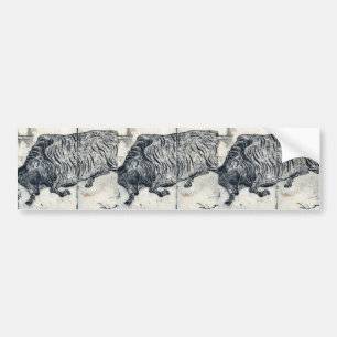 A large bull or ox by Tachibana, Morikuni Ukiyoe Bumper Sticker