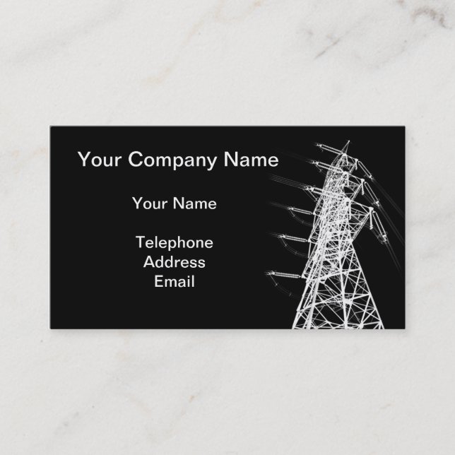 A Large Electricity Powermast Business Card (Front)