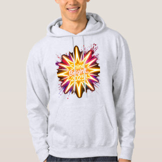 A large starburst glowing in neon light   hoodie