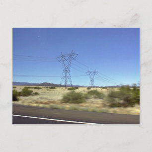 A large steel based electric pylon carrying high t postcard