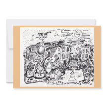 A late-night walk home Flat Card