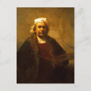 A late self protrait by Rembrandt, from a period w Postcard