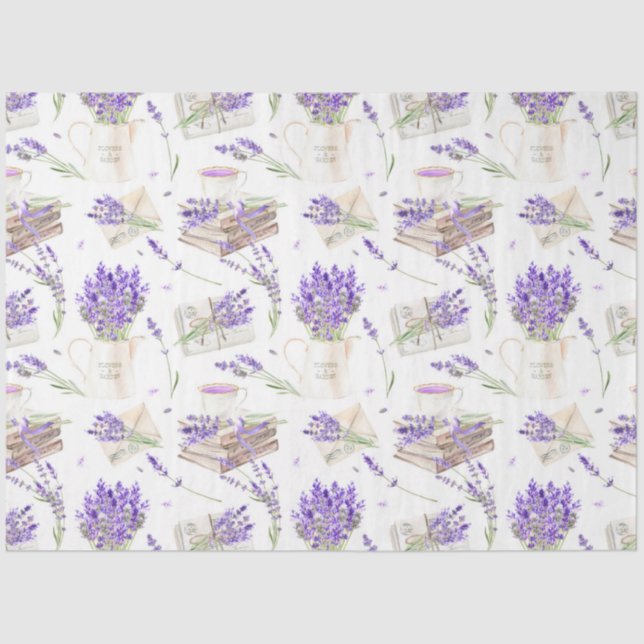 A Lavender Watercolor Series Design 1 Tissue Paper (Front)