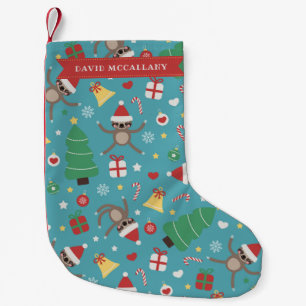 A Lazy Christmas - Sloth Pattern - Custom Name Small Christmas Stocking