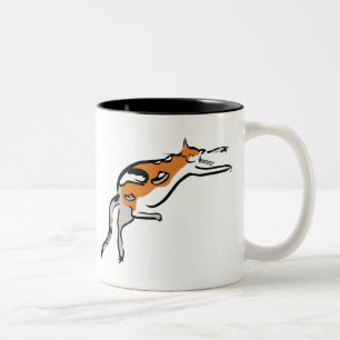 A Lazy Fat Tricolor Funny Cat Two-Tone Coffee Mug