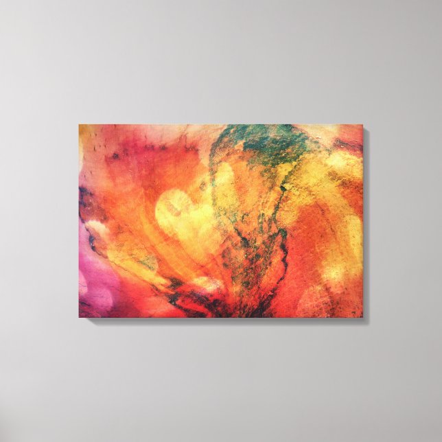 A Leaf In The Wood Autumn Art Abstract Canvas Print (Front)