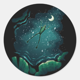 A Leap Over the Moon Classic Round Sticker