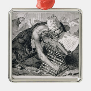 A Learned Man Absorbed in the Koran Metal Tree Decoration