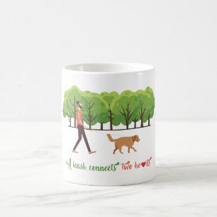 A leash connects two hearts Coffee Mug