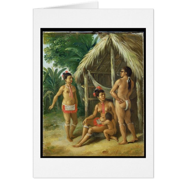 A Leeward Islands Carib Family outside a Hut, c.17 (Front)