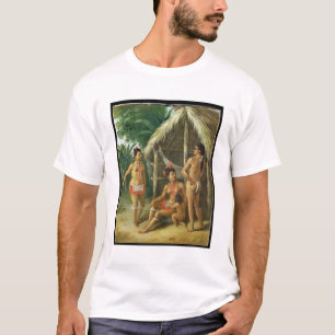 A Leeward Islands Carib Family outside a Hut, c.17 T-Shirt