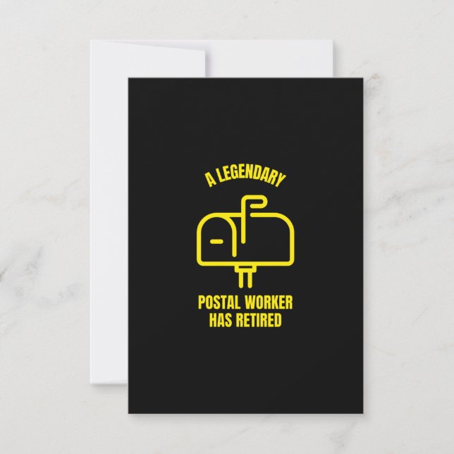 A legendary postal worker has retired thank you card (Front)