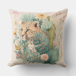 A leopard behind the bush custom cushion