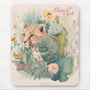 A leopard behind the bush custom    mouse mat