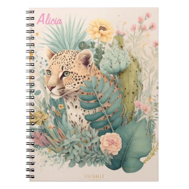 A leopard behind the bush custom   notebook (Front)