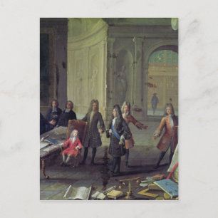 A Lesson being given to the Young Louis XV Postcard