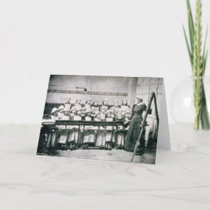 A Lesson in Domestic Science (b&w photo) Card