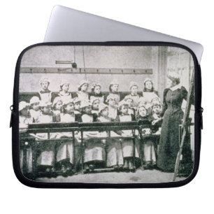 A Lesson in Domestic Science (b&w photo) Laptop Sleeve
