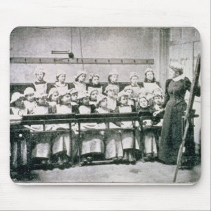 A Lesson in Domestic Science (b&w photo) Mouse Mat