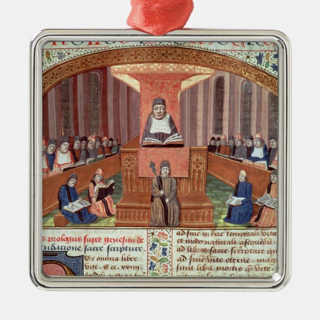 A Lesson in Theology at the Sorbonne Metal Tree Decoration (Front)