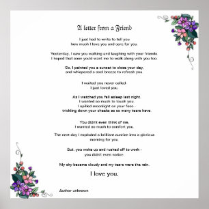 A Leter From A Friend Poster