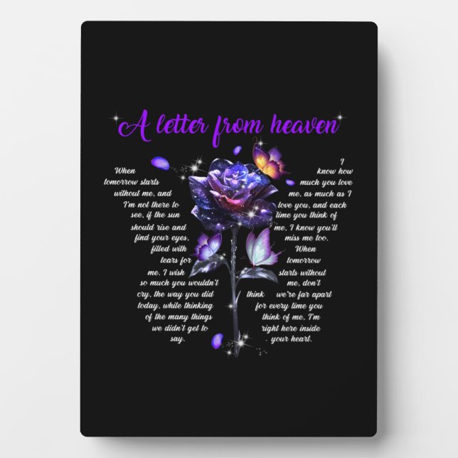 A Letter From Heaven Plaque (Front)