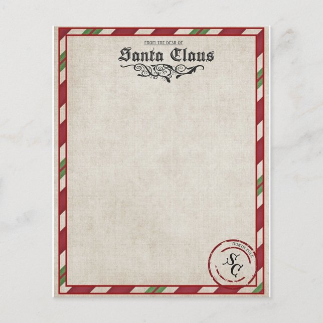 A letter from Santa stationary (Front)