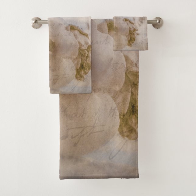 A Letter From Yesterday -Antique Rose & Windmill Bath Towel Set (Insitu)