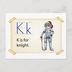 A letter K for knight Postcard