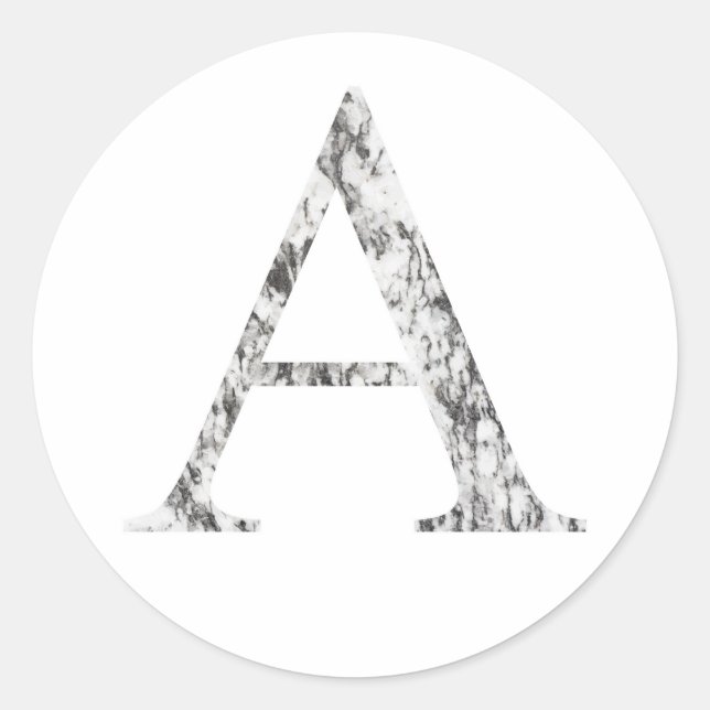 A letter  marble Alpha symbol | Greek Alphabet Classic Round Sticker (Front)