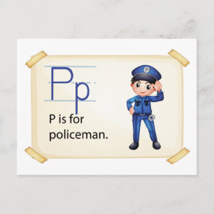 A letter P for policeman Postcard
